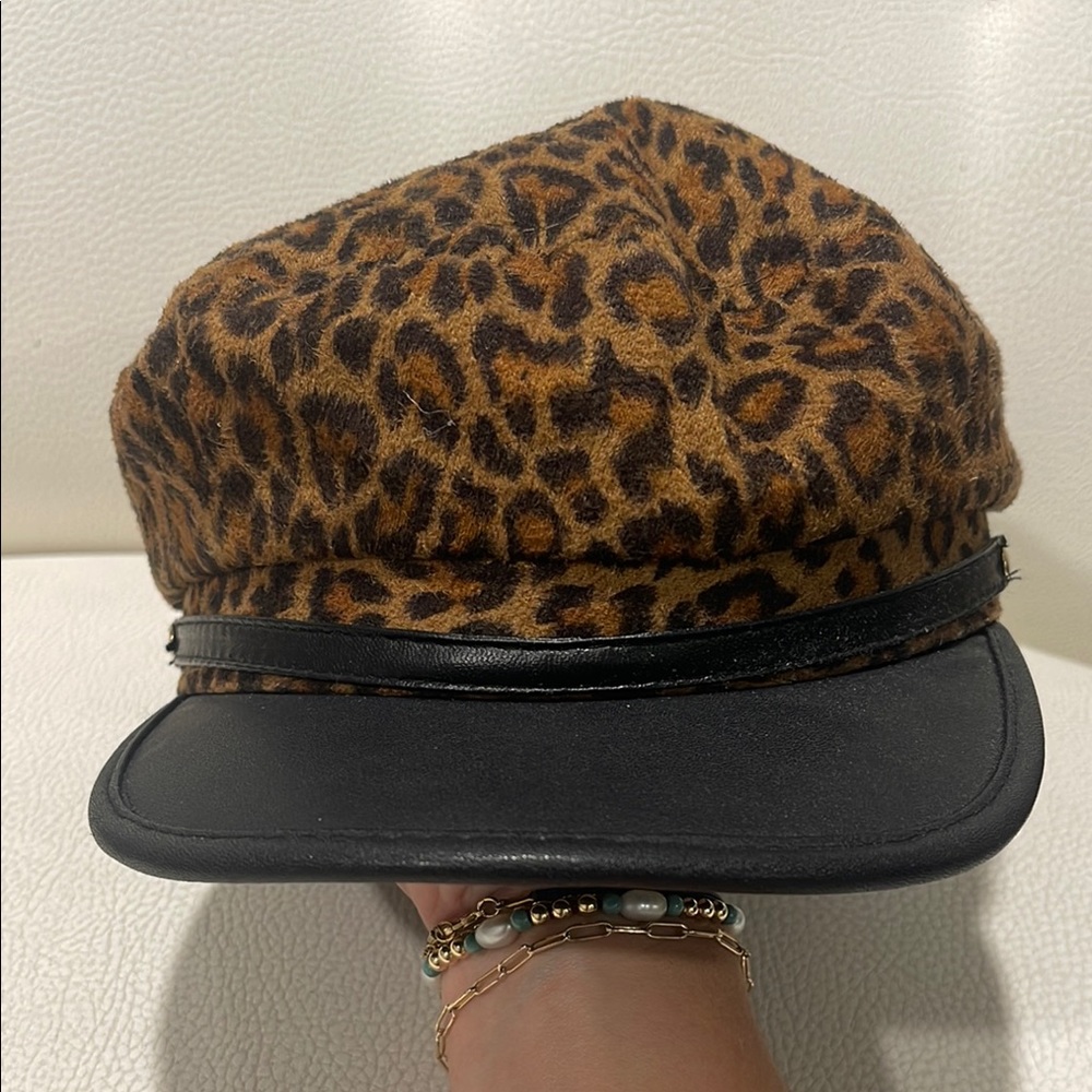 Leopard Print Cap with Black Interior